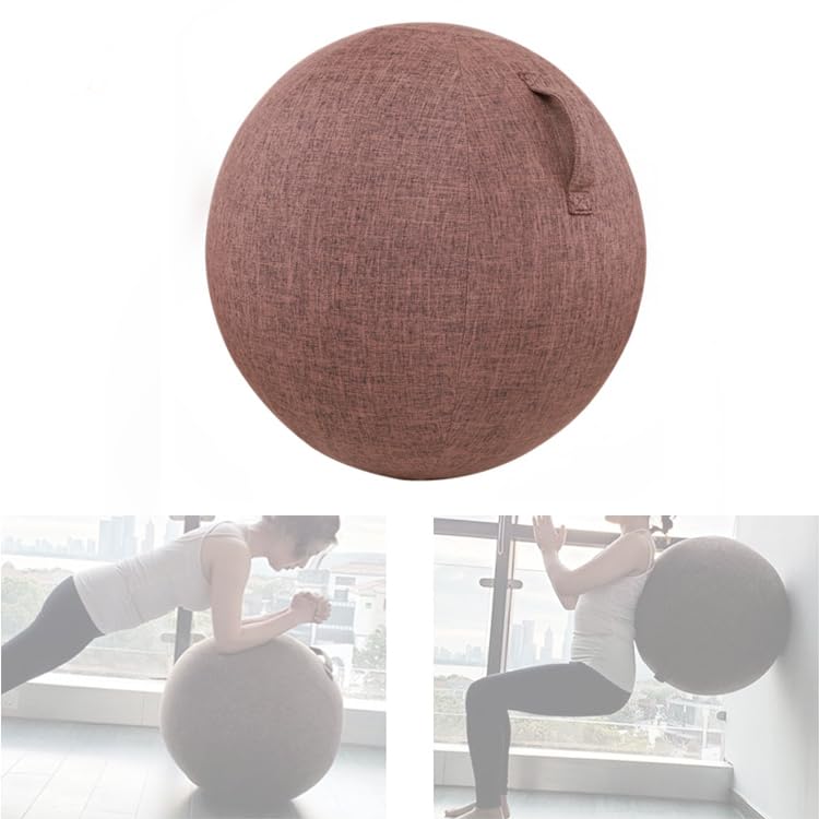 zalati Yoga Ball Cover 21.6" Exercise Ball Protector Balance Ball Protection Sitting Ball Chair Case for Yoga Clean Care Supplies - Brown