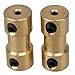 BQLZR Golden 2mm x 2mm Brass Joint RC Aircraft Motor Shaft Coupling Adapter Connector Pack of 2