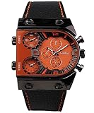 Oulm Men's Steampunk Skeleton Automatic Mechanical Alloy Stainless Steel Leather Watch CH164