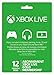 Microsoft Xbox Live Subscription Card For Xbox 360 Xbox One 12 Month Mois