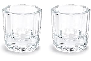 siyuwuro 2Pcs Nail Art Dappen Dish Cups for Acrylic Liquid and Powder Clear Glass Nail Bowl Acrylic Powder Holder Nail Liquid Cup Acrylic Glass Jar Crystal Bowl for Nails