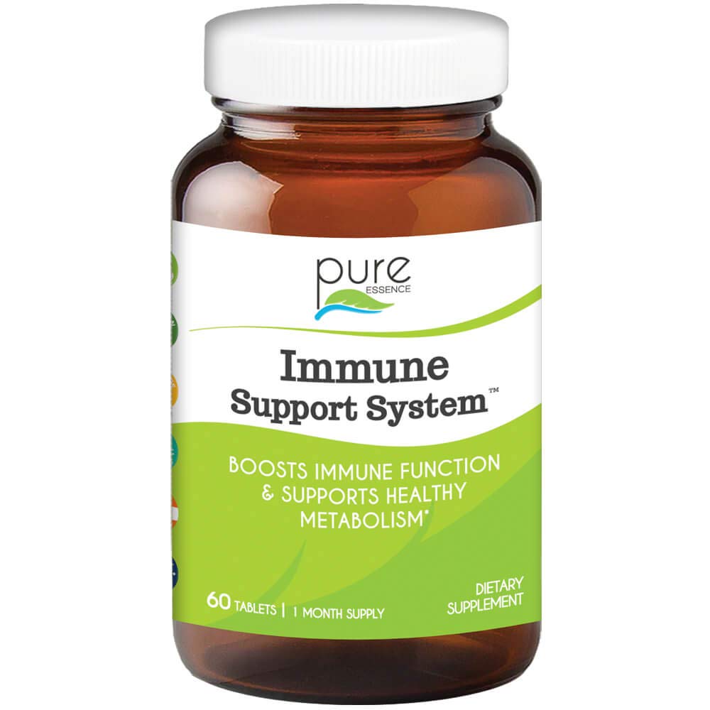Pure Essence Immune Cellular Support System with Maitake, Reishi, Shitake Mushroom, Spirulina, Colostrum, Fucoidan and More - 60 Tablets