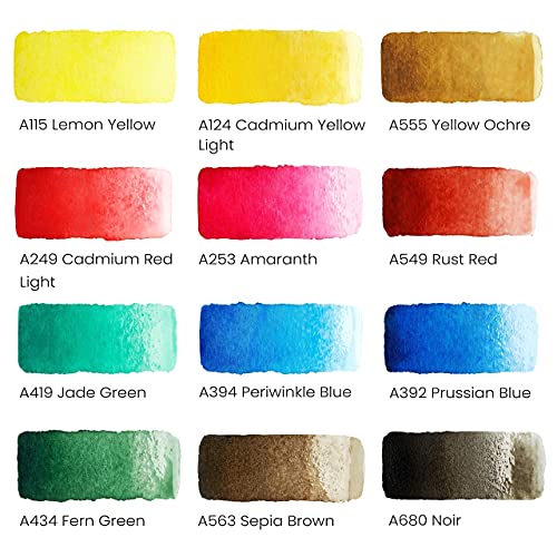 Arteza Watercolor Paint Set and Watercolor Cards Bundle, Painting Art