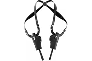 MiOYOOW Double Shoulder Holster, Adjustable PU Leather Holster for Men and Women (Includes Spare Screws)