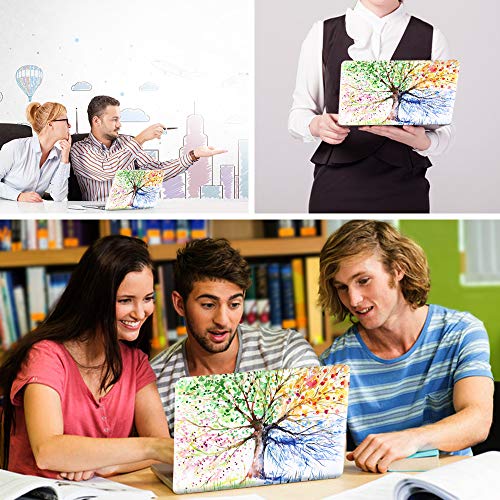 HRH 2 in 1 Watercolor Art Four Seasons Tree Laptop Body Shell Protective Hard Case Cover Silicone Keyboard Cover for MacBook New Air 13" Retina Display Fingerprint Touch ID (Model A1932,2018 Release) - Thumbnail 5