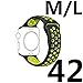 Ocydar Apple Watch Band 42mm, Soft Silicone Nike+ Sport Style Replacement iWatch Strap Band for Apple Watch Series 1 Series 2, Apple Watch Nike+, M/L Size - Black / Volt Yellow