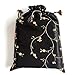 Elesa Miracle Embroidered Silk Jacquard Travel Bag, Lingerie & Shoes Bag, 3 Packs, Sky Blue, Black, Silver