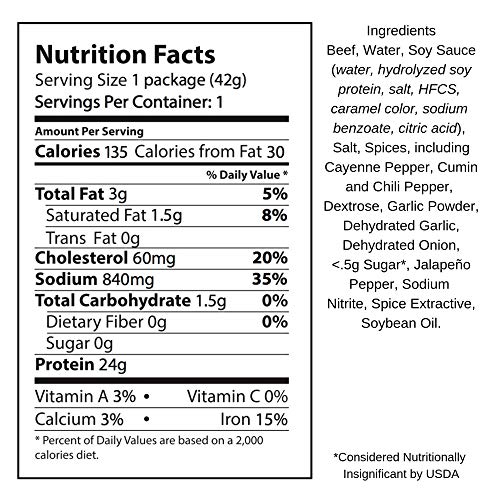 Original Beef Jerky - Thin Cut Cecina-Style by El Norteño - Low Carb, Zero Sugar, High Protein, Gluten Free, 100% Beef Jerky Snack - Made in the USA (12 - 1.5oz Snack Packs) - Thumbnail 6