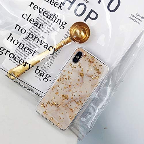 YCDZ STORE Soft Case Shockproof Epoxy Marble Gold Foil Pattern Soft TPU Case for iPhone Xs/X (White) (Color : White)