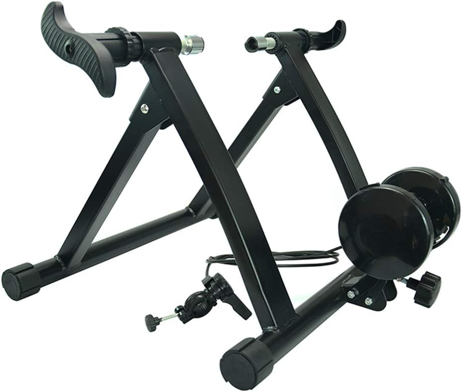 YLEI Bike Trainer Stand | Indoor Exercise Stand | Exercise Magnetic Stand with Noise Reduction Wheel for Road Bike Portable Stainless Steel Indoor Trainer