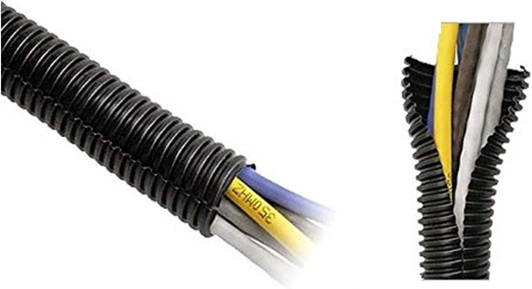 20 Ft Split Loom 1/4" 3/8" 1/2" Black Wire Harness Wrap Cover Sleeve Conduit: Home Improvement