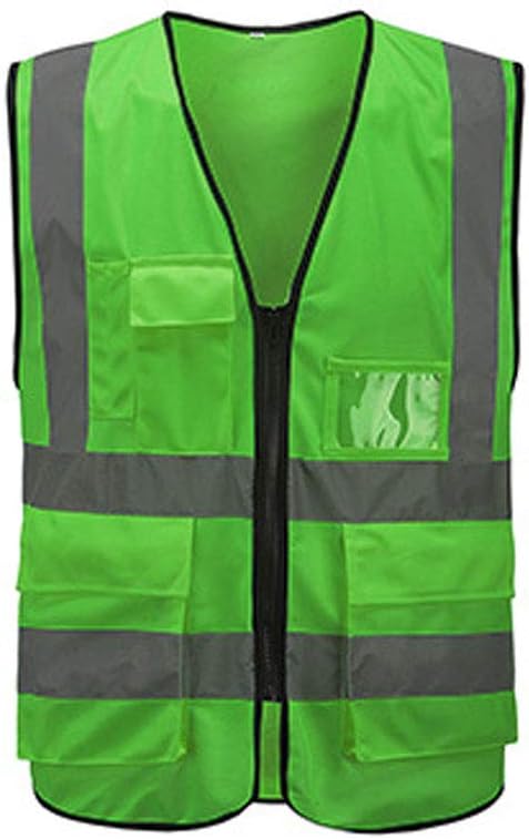 Mintice Deep Green High Visibility Safety Vest With Zipper Reflective Jacket Security Waistcoat Strip Wear Traffic Road Working Warning Clothes Women Man - Image 3