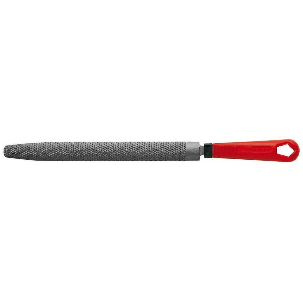 FACOM RAB.DRDMD250EMA Series RAB.DRDMDA Half Round Second Cut Rasp with Handle, Medium Cut, 250 mm Length