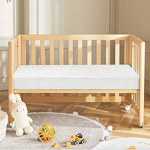 Dourxi Crib and Toddler Mattress - Ideal Breathable & Quiet Foam Mattress Airflow Sleep Surface with Removable Washable Outer Cover, Lightweight Crib Mattress - Thumbnail 6