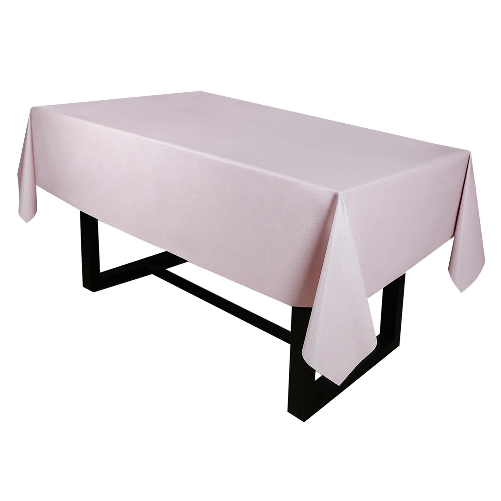 32nd PVC Easy Clean Wipeable Plain Tablecloth Cover, Suitable for Indoor and Outdoor Use (140cm X 200cm) - Pink