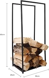CHARLES BENTLEY Tall Black Matte Contemporary Log Holder 10KG Firewood Storage view 9