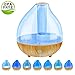 ALIWELL Ultrasonic Cool Mist Humidifier, 3L Air Humidifiers for Office Home Bedroom Automatic Shut-Off Whisper Quiet 8-32h Operation with 7 Color Soft Night Lights