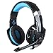 AFUNTA G9000 Stereo Gaming Headset Compatible Mac, PS4, PC, Xbox One Controller, Laptop, Noise Cancelling Over Ear Headphones with Mic, LED Light, Bass Surround, Soft Memory Earmuffs -Bluethumb 1