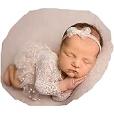 Zeroest Newborn Photography Outfits Girl Lace Romper Newborn Photography Props Rompers Baby Girls Skirt Photoshoot 3 PCS