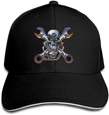 D2 Funny Metal Skull And Wrenches Cap Black Size One Size