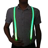 Cinny Suspenders Light up LED 1 inch Width (Green)