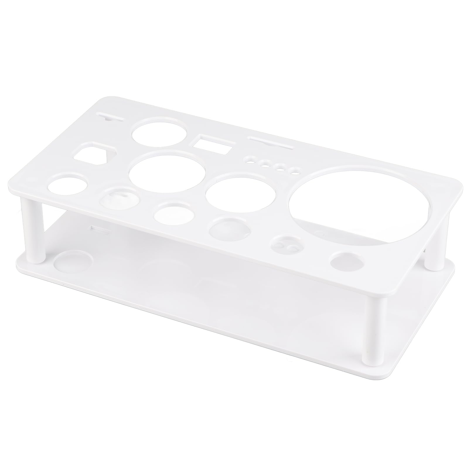 Bartender Kit Stand, Professional Cocktail Shaker Set Stand for Cocktail Lovers Plastic Bartending Tool Holder for Bar Home White(L)