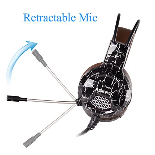 XIBERIA-Gaming-Headset-with-Microphone-Over-Ear-Wired-Surround-Sound-Computer-Headphones-Volume-Control-Enhanced-Bass-Noise-Canceling-with-LED-Light-for-Playstation-4Laptop-and-PC-Brown
