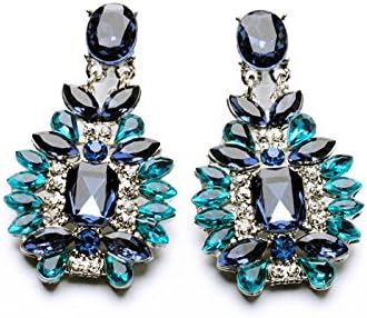 Trendy Jewelry Elegant Shiny Resin Stone Blue Plant Earrings