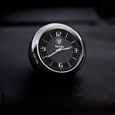 Amazon Kinbear 車のダッシュボードトリム時計インテリアアクセサリー高精度クォーツ発光ダイヤル付きベントクリップシュコダ用ギフト 車 バイク 車 バイク