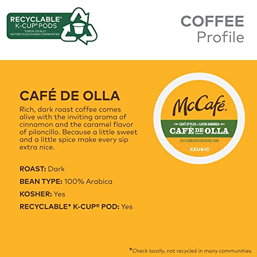 MCCAFE CAFE STYLES OF LATIN AMERICA CAFE DE OLLA, KEURIG SINGLE SERVE K-CUP COFFEE PODS, 20 COUNT