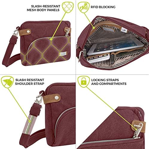 Travelon Anti-theft Heritage Crossbody Bag, Indigo 5 Travelon Anti-theft Heritage Crossbody Bag, Indigo