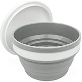 CARTINTS Silicone Collapsible Food Storage Containers with Lids Collapsible Containers Ideal for Travel and Camping, Hiking,32oz/950ml (Grey)