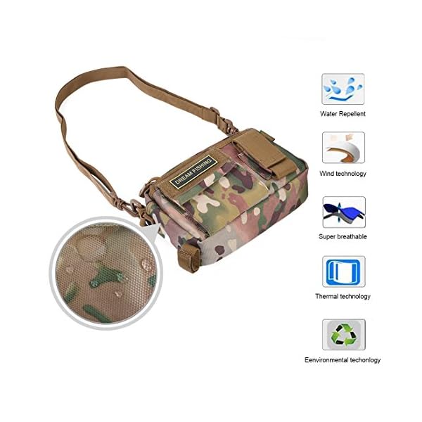 BLISSWILL-Outdoor-Multifunctional-Fishing-Tackle-Bag-Water-Resistant-Waist-Shoulder-Carry-Strap-Storage-Waist-Pack-Sling-Bag-Fishing-Gear-Storage-for-Fishing-Hunting-Climbing-Hiking