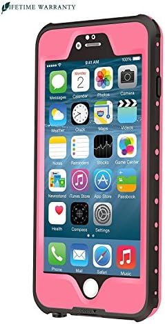 Sunwukin Cases for iPhone 6s Plus Waterproof Case , Pro Series IP68 6.6Ft 2M Depth Under Water Proof Shockproof Dustproof Snowproof Protective Cover for iPhone 6 Plus- Pink
