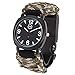 Survival Watch V3 | Ultimate Emergency Survival Gear | Perfect Gifts for Men - Features Military Grade Paracord, Compass, Whistle, & Fire Starter | Water Resistant | Adjustable Paracord Band | Black