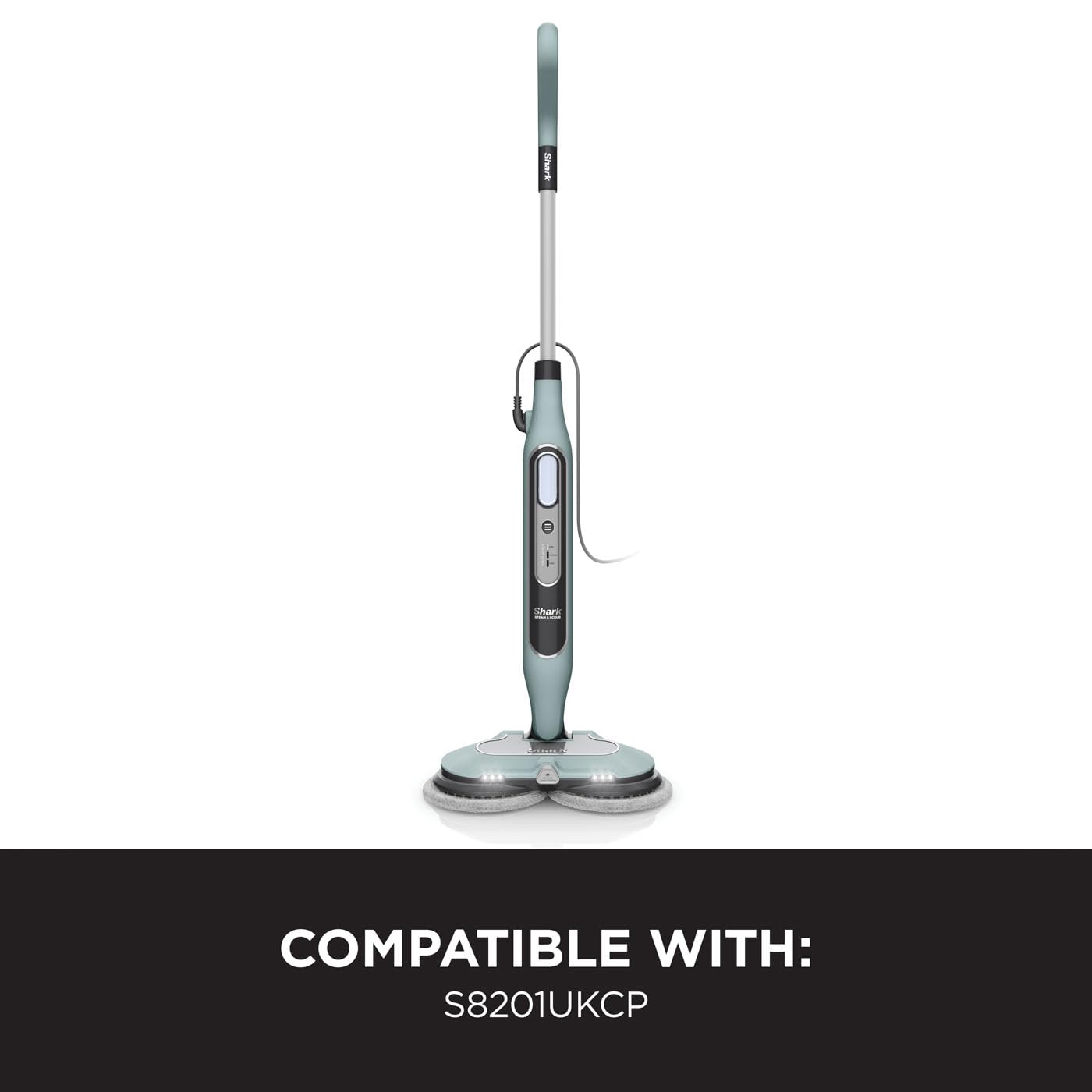 Shark Steam Mop, Automatic Steam and Scrub Steam Mop with Steam Blaster & 6 Dirt Grip Pads, 3 Steam Settings, Stain & Dirt Removal, For all Sealed Hard Floors, 8m Cord, Sage Green, S8201UKCP