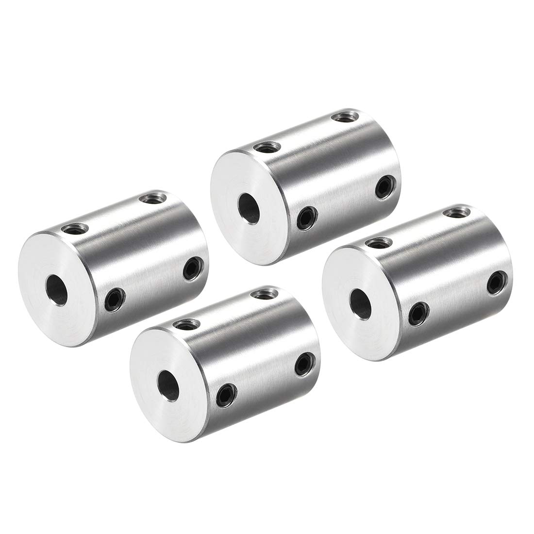 sourcing map 5mm to 5mm Bore Rigid Coupling Set Screw L25XD20 Aluminum Alloy,Shaft Coupler Connector,Motor Accessories,4pcs