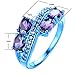 Bamos Jewelry Lab Purple Stone Cubic Zirconia Engagement Promise Party Blue Gold Plated Womens Ring Size 5-11