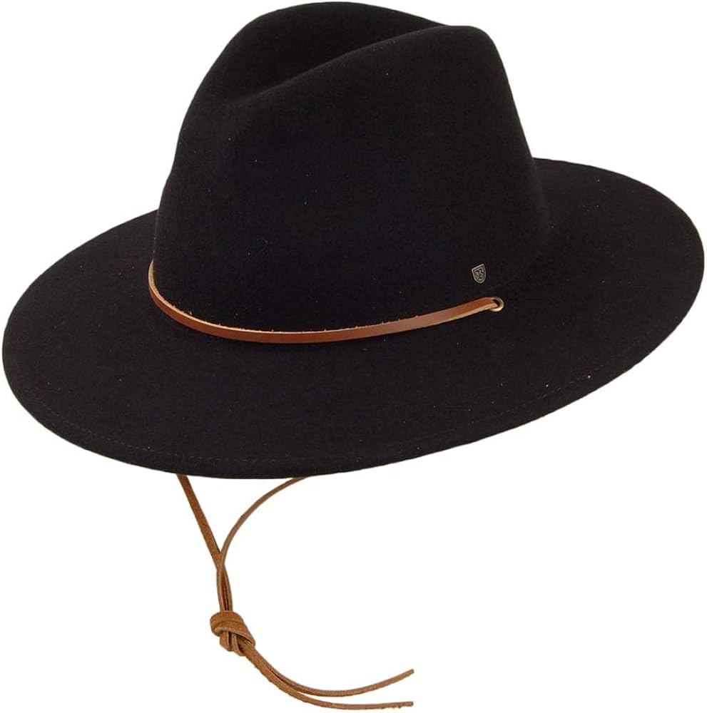 Brixton Men's Field Wide Brim Felt Fedora Hat: Clothing