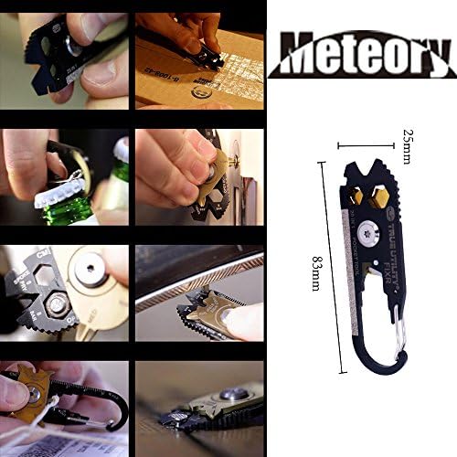 Meteory 20 Tools in 1 Utility FIXR Pocket Tool (1PCS) Collocation Multifunctional Card Type Folding Knife And Cutting Knife Outdoor Steel Sheet Credit Swiss Army Knife Fruit Cutter 1PCS (Blue)