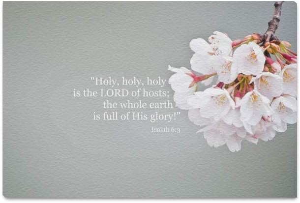INTERESTPRINT Canvas Wall Art Holy is The Lord of Hosts Isaiah 6:3 Bible Verse Quotes Abstract Painting Wood Framed Canvas Print Modern Artwork for Home Decoration Wall Decor,12 x 8 Inches