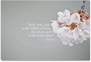 INTERESTPRINT Canvas Wall Art Holy is The Lord of Hosts Isaiah 6:3 Bible Verse Quotes Abstract Painting Wood Framed Canvas Print Modern Artwork for Home Decoration Wall Decor,12 x 8 Inches