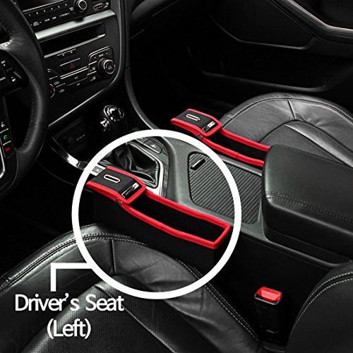 KMMOTORS Coin Side Pocket, Console Side Pocket, Car Organizer (Red Driver Without Cupholder)