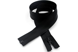 Leekayer 2PCS #5 Waterproof Zippers 32" Black Separating Waterproof Zipper Bulk for Sewing Tailor Crafts Clothes Jackets Down