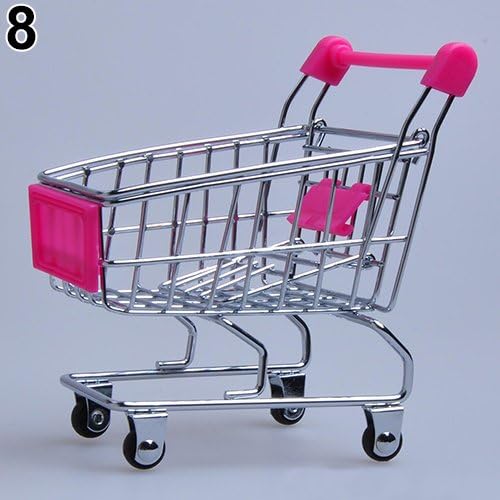 Recoproqfje Mini Shopping Cart Desktop Decoration Supermarket Hand Trolley Storage Toy Gift