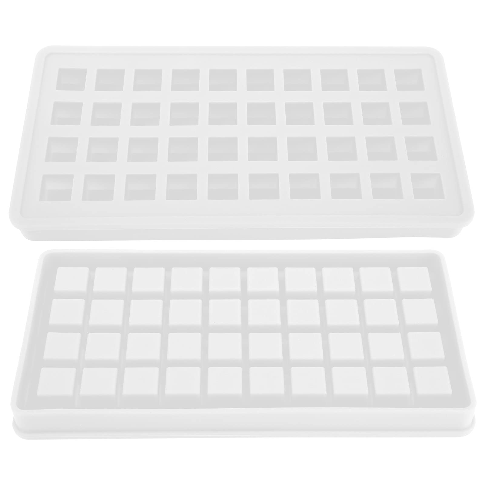 Ice Cube Trays, Square Ice Cubes Ice Multipurpose Ice Cubes Maker Reusable Non-Stick for Coffee Shop for Home for Bar for Hotel(Transparent Color)