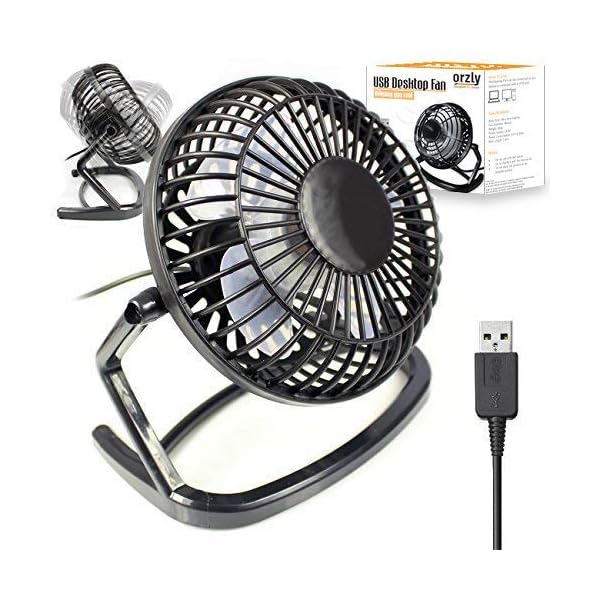 Orzly-Usb-Fan-Portable-Mini-Table-Silent-Desk-Fan-Black-Retro-Look Orzly Usb Fan Portable Mini Table Silent Desk Fan - Black Retro Look