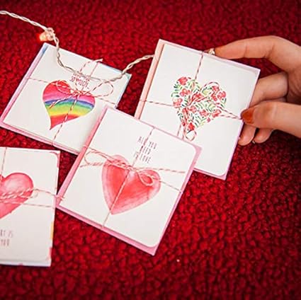 Set Di 2 Biglietti Di Auguri Romantici A Forma Di Cuore E