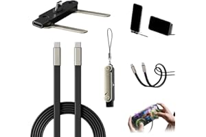 240W Super Fast Charging Cable with 360° Invisible Stand, Detachable 2 in 1 Charger Cord & Phone Holders for Gaming Office Ca