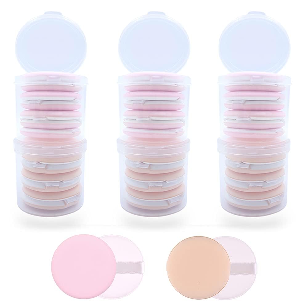 Photo 1 of Roucerlin 42 PCS Cosmetic Powder Puff For Face Powder, Makeup Foundation Sponge Air Cushion Powder Puff, Round Latex-free Blending Sponge for Liquid Foundation, Cream, Powder, Concealer